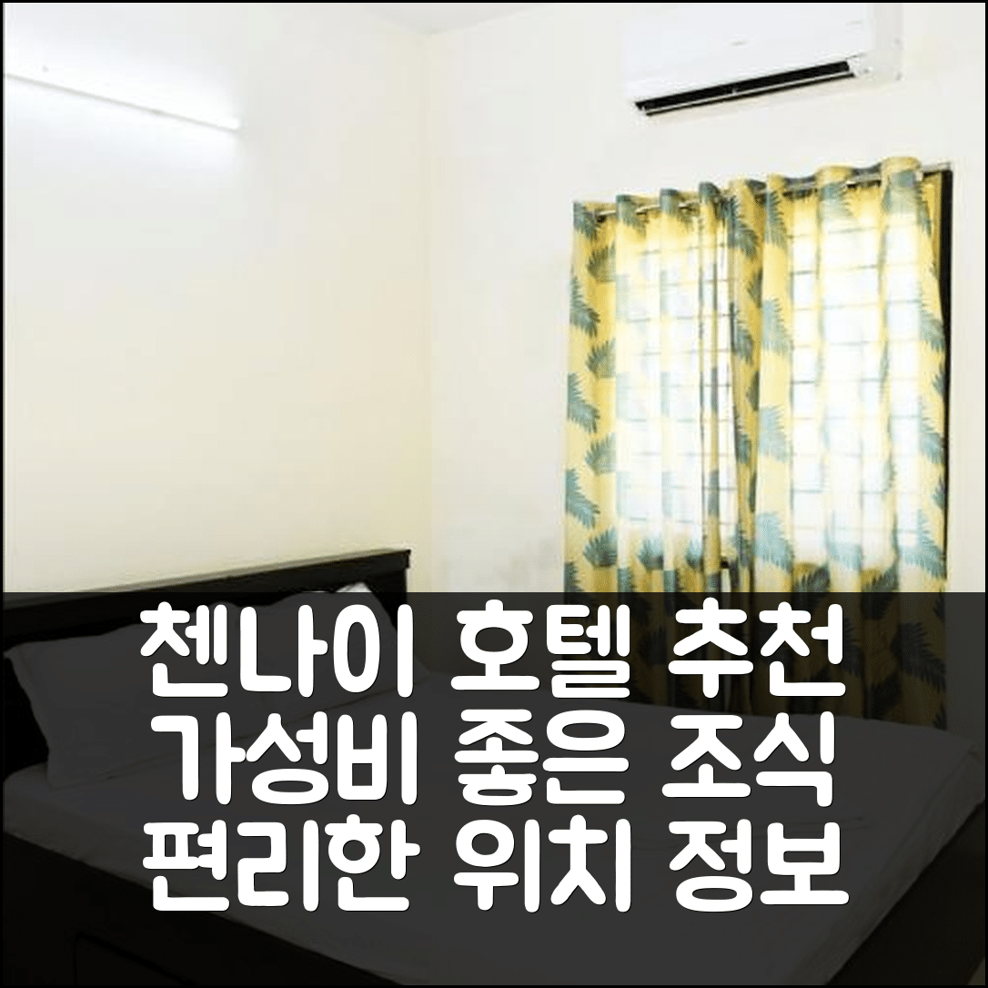 첸나이 숙소 여행 호텔 추천 치피 아파트먼트 3006비 | 가성비 좋은 조식과 편리한 위치 정보 7가지